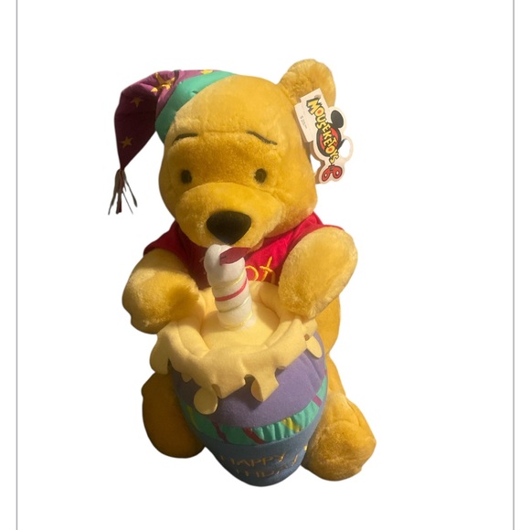 Disney Winnie the Pooh Plush with Festive Hat and Honey Pot - Picture 1 of 1
